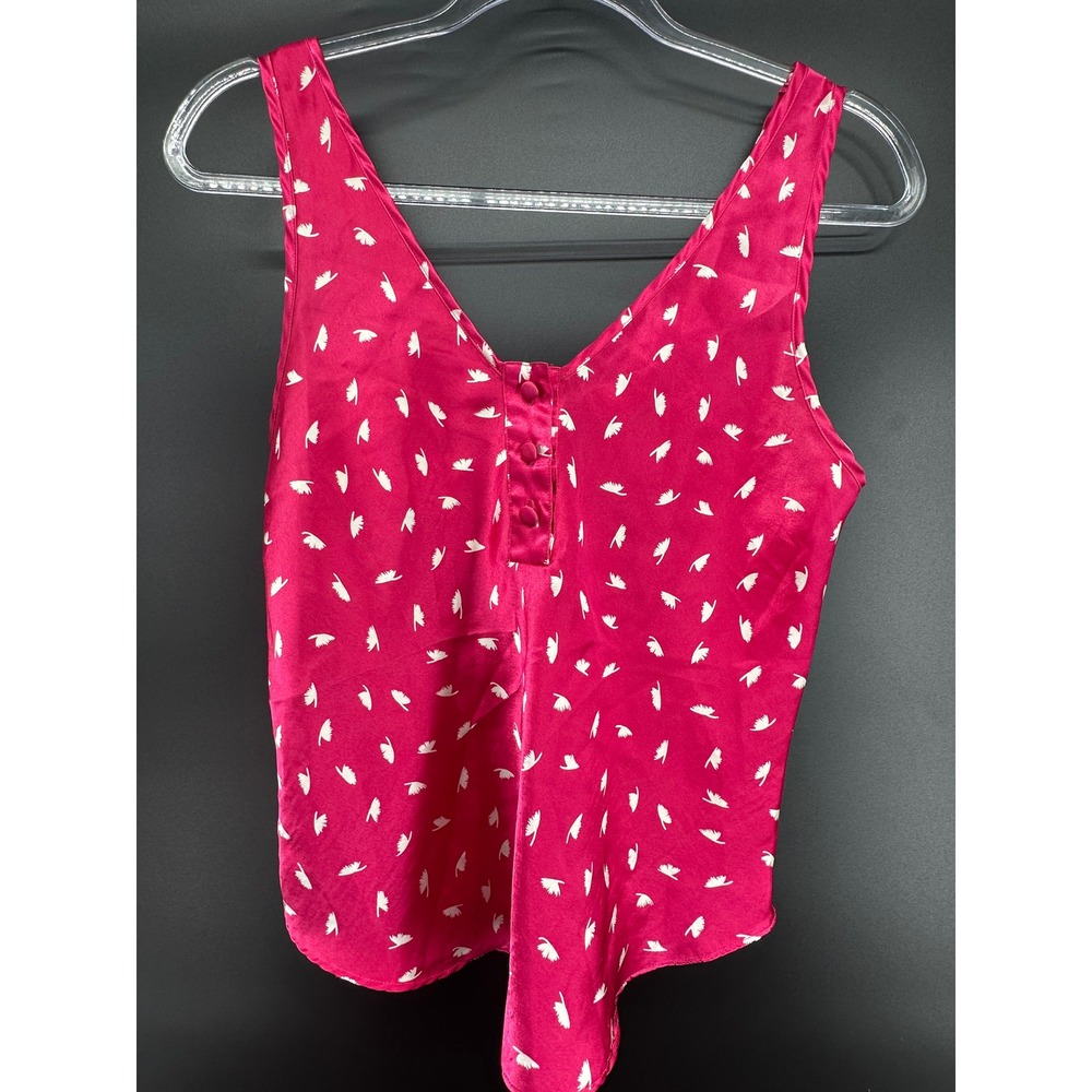 Vintage Victoria’s Secret Gold Label Pink Feather Print Camisole Top‎ Small